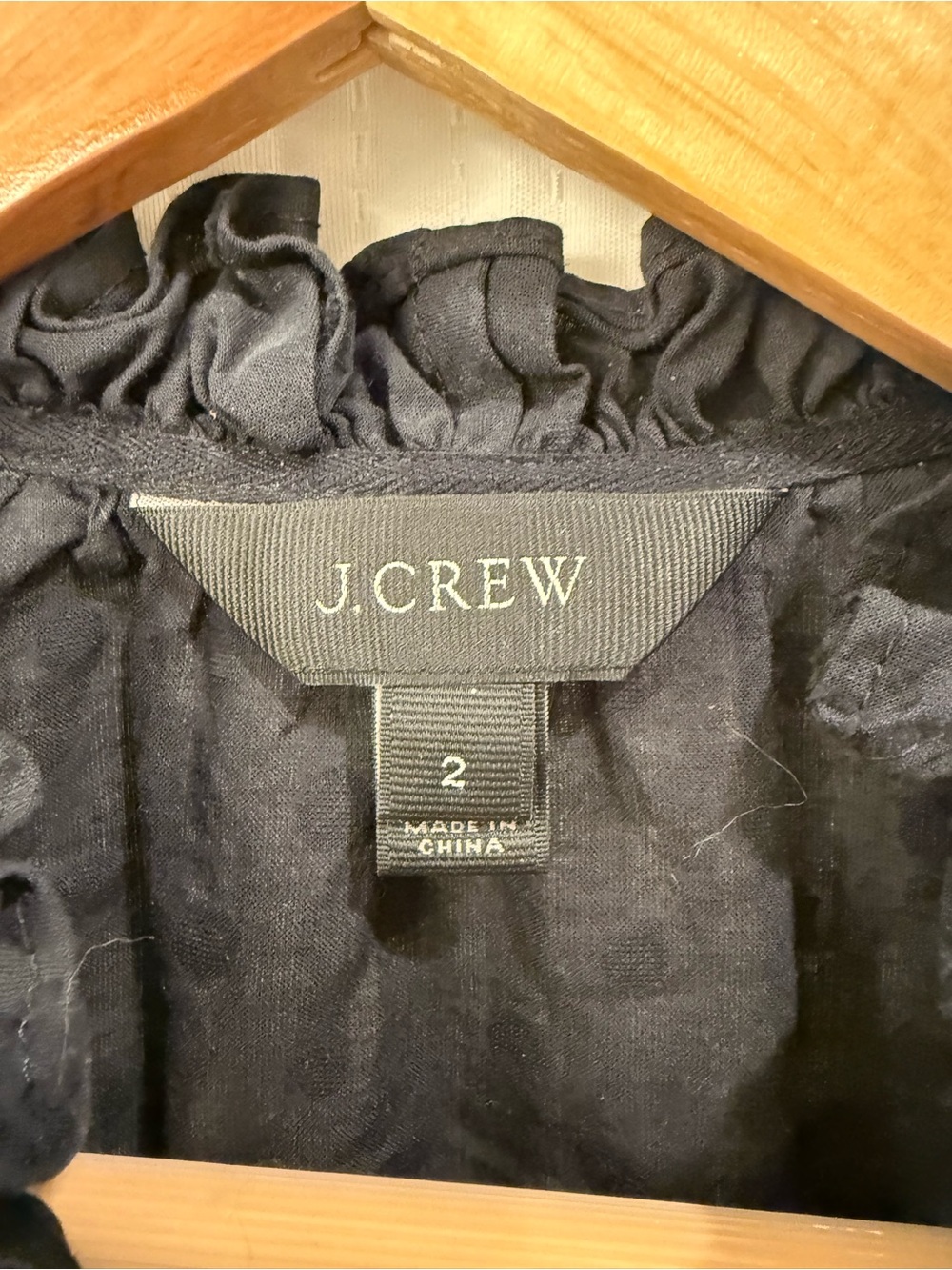 J. Crew Black Ruffle Swiss Dot Sleeveless Top - Picture 5 of 5